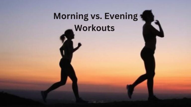 Two women exercising outdoors at sunrise or sunset, representing morning and evening workouts.