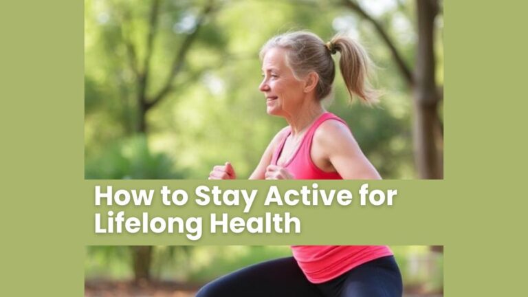 Smiling older woman in a pink tank top exercising outdoors in a park, promoting lifelong health and active living.