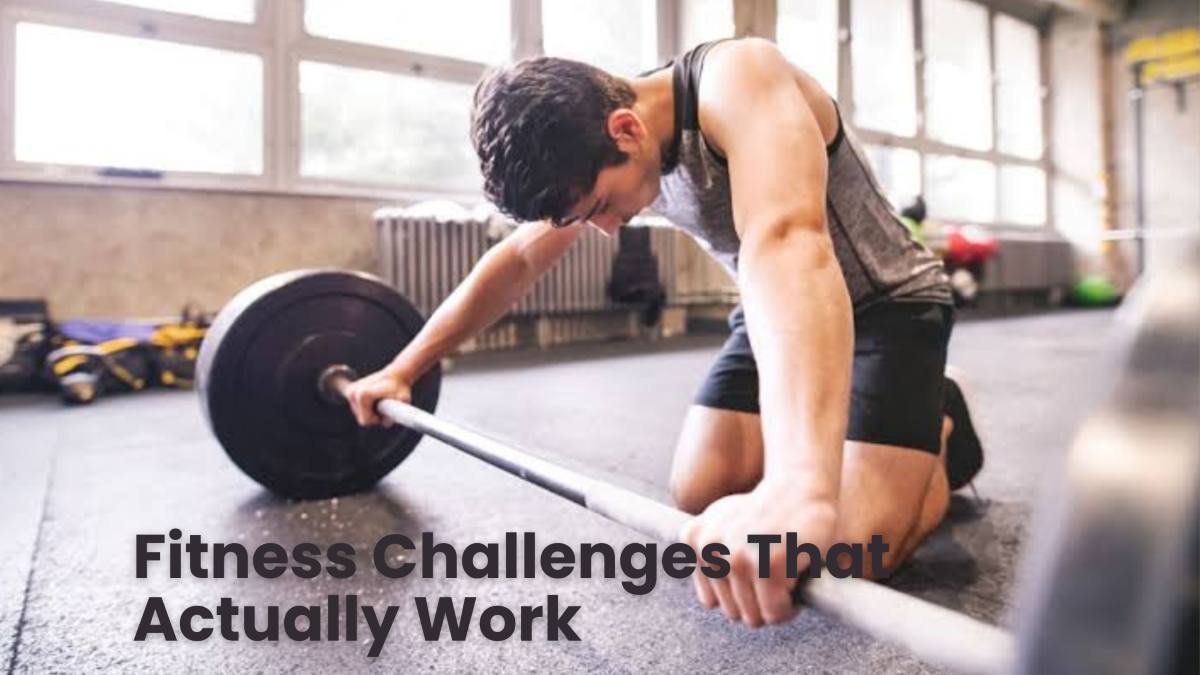 Man pushing through an intense barbell workout — proving fitness challenges build real strength.