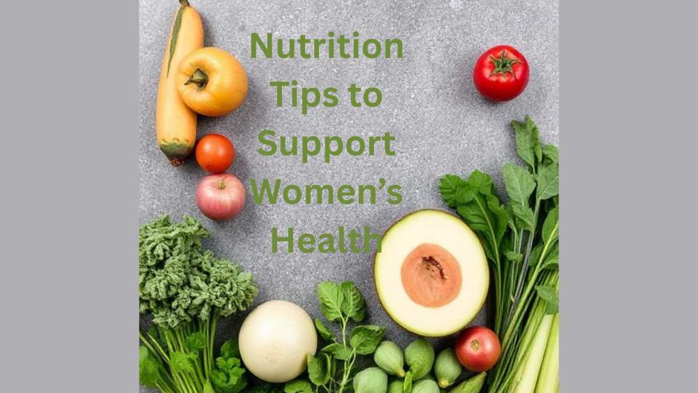 “Fresh fruits and vegetables including avocado, tomatoes, squash, leafy greens, and more — highlighting a healthy diet for women with essential nutrients, iron-rich foods, hormone-supporting nutrition, and diet tips for women’s wellness at every life stage.”